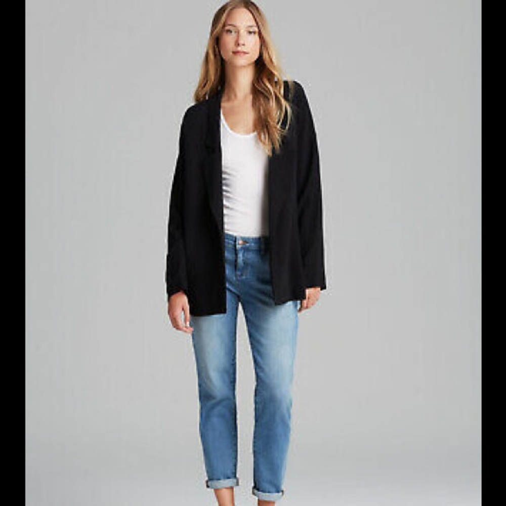 Eileen Fisher Blazer Silk Black Relaxed NWT